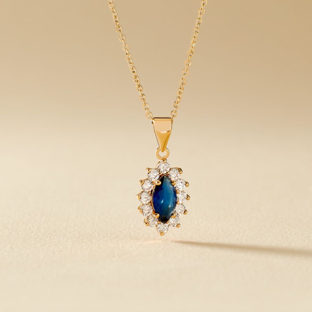 Collier Lisea Plaqu&eacute; Or Jaune Verre Et Oxyde De Zirconium - Colliers Femme | Histoire d&rsquo;Or