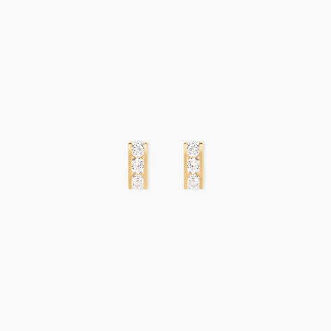 Boucles D'oreilles Puces Rachilda Or Jaune Oxyde De Zirconium - Clous d'oreilles Femme | Histoire d&rsquo;Or