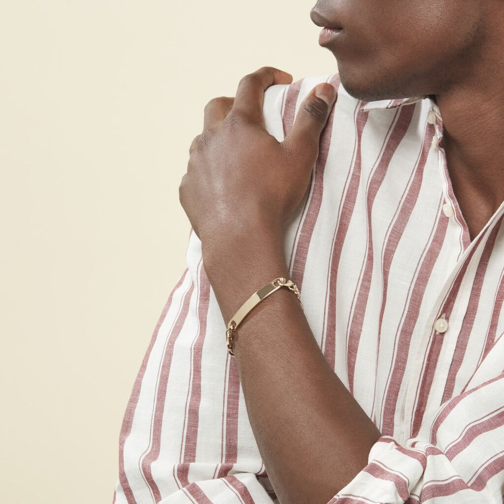 Bracelet Identité Bixente Plaqué Or Jaune - Gourmettes Homme | Histoire d’Or