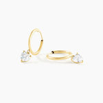 Creoles Or Jaune Lowan Oxydes De Zirconium - Boucles d'oreilles cr&eacute;oles Femme | Histoire d&rsquo;Or