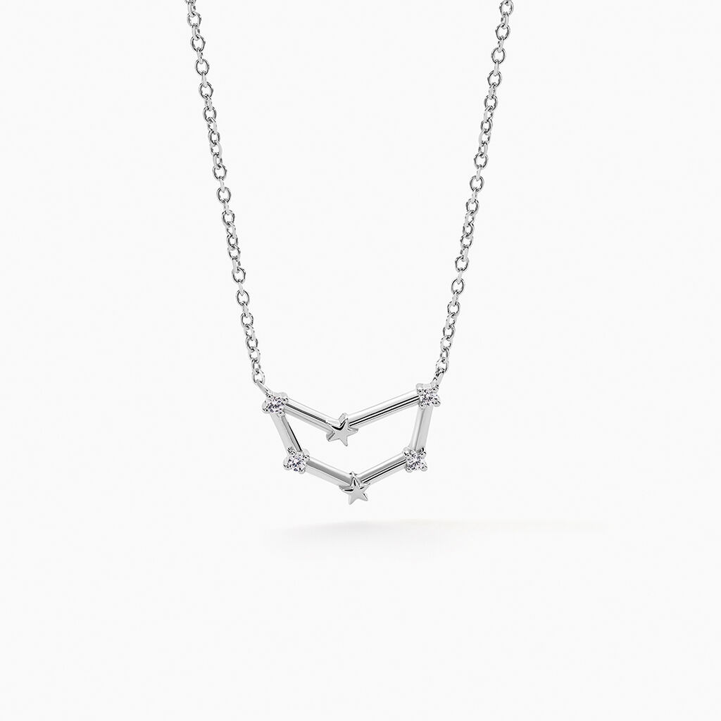 Collier Vega Argent Blanc Oxyde De Zirconium - Colliers Zodiaque Femme | Histoire d&rsquo;Or