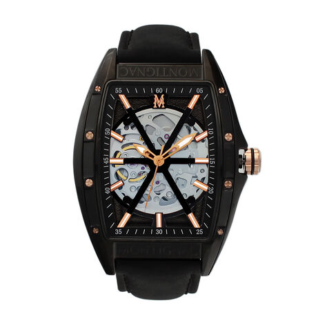 Montre Montignac Tonneau Automatiquev Noir - Montres Homme | Histoire d’Or