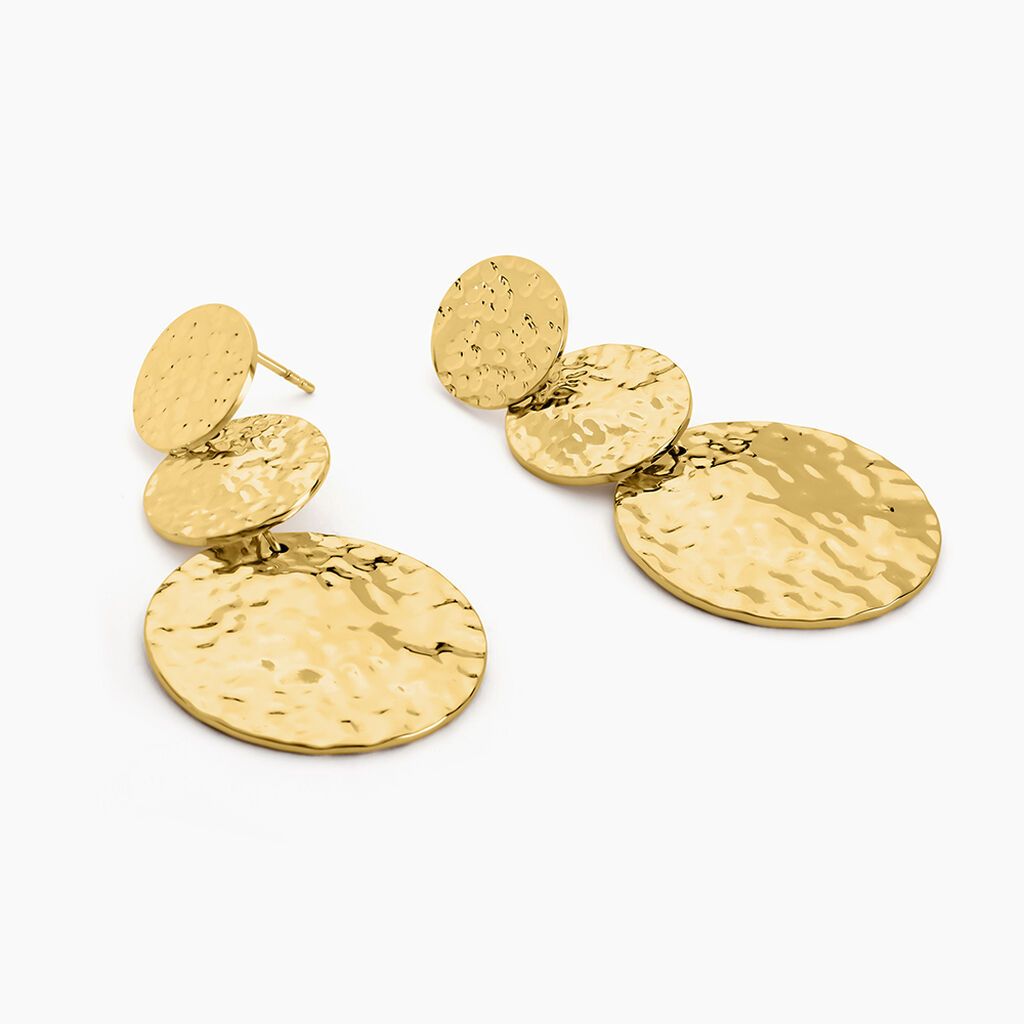 Boucles D'oreilles Pendantes Josephine Acier Dor&eacute; - Boucles d'oreilles fantaisie Femme | Histoire d&rsquo;Or