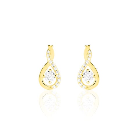 Boucles D'oreilles Pendantes Evana Or Jaune Oxyde De Zirconium - Boucles d'oreilles pendantes Femme | Histoire d’Or