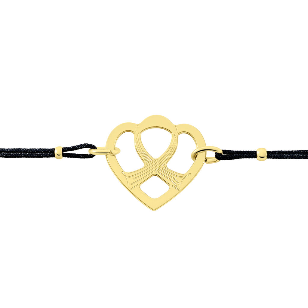 Bracelet Solidaire Lutte Contre Le Cancer Laiton Doré - Bracelets Coeur Femme | Histoire d’Or