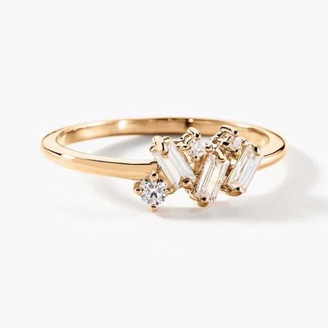 Bague Jardins D'hiver Plaqué Or Jaune Oxyde De Zirconium - Bagues avec pierre Femme | Histoire d’Or