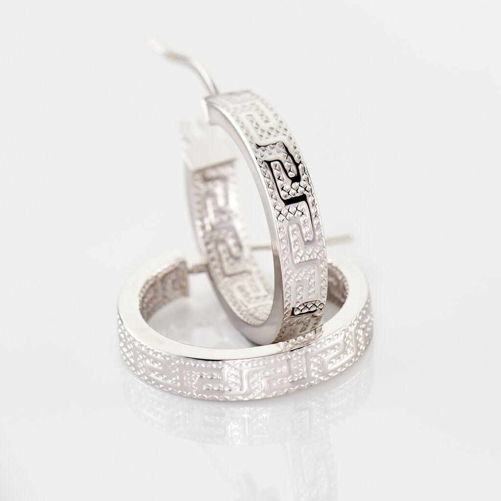 Créoles Ugenie Or Blanc - Boucles d'oreilles créoles Femme | Histoire d’Or