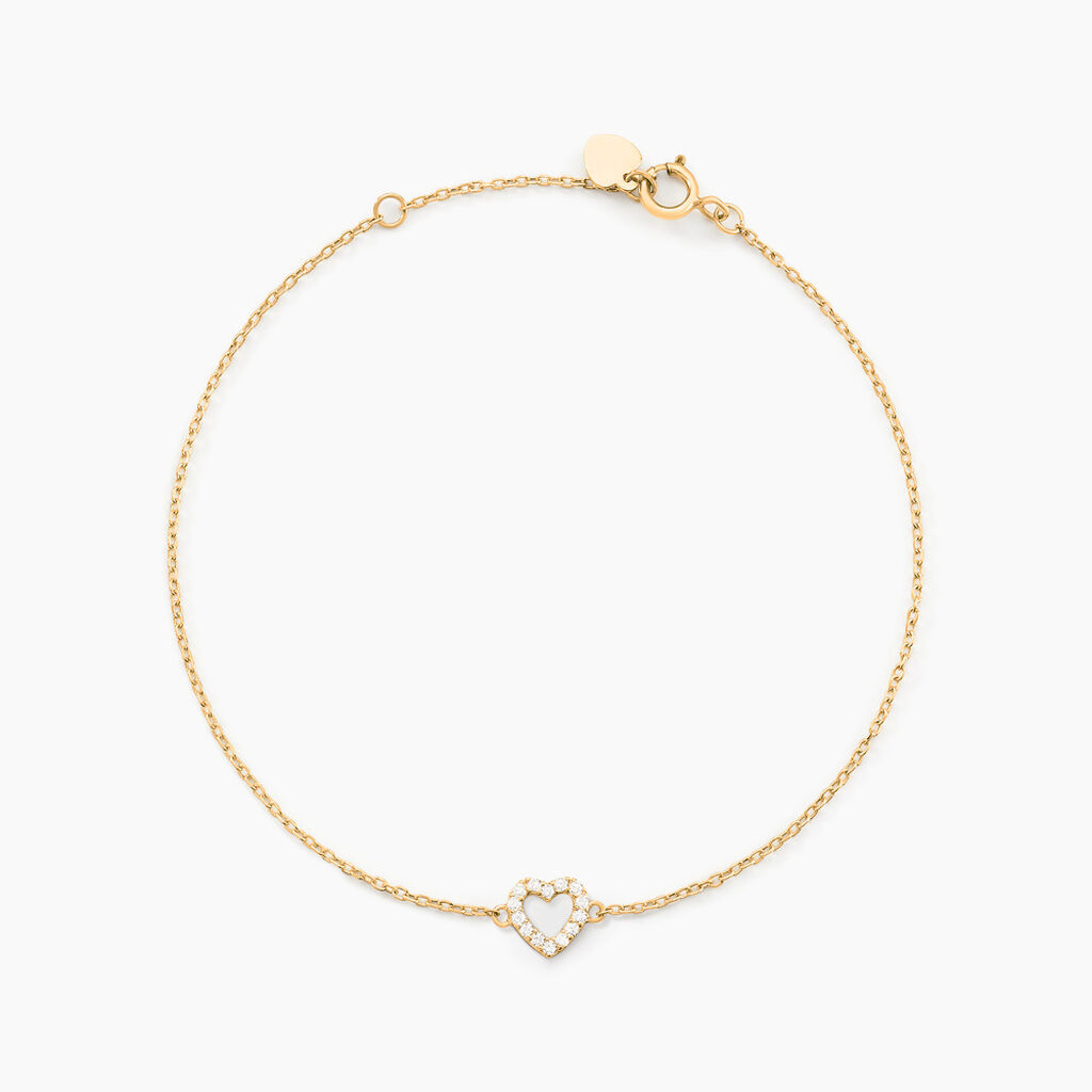 Bracelet Eufemia Or Jaune Oxyde De Zirconium - Bracelets Coeur Femme | Histoire d’Or