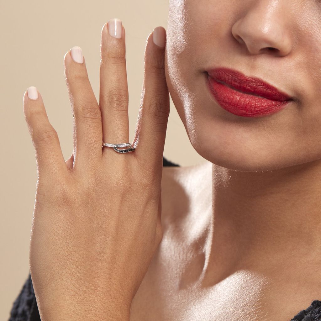 Bague Kateryn Argent Blanc Oxyde De Zirconium - Bagues avec pierre Femme | Histoire d’Or