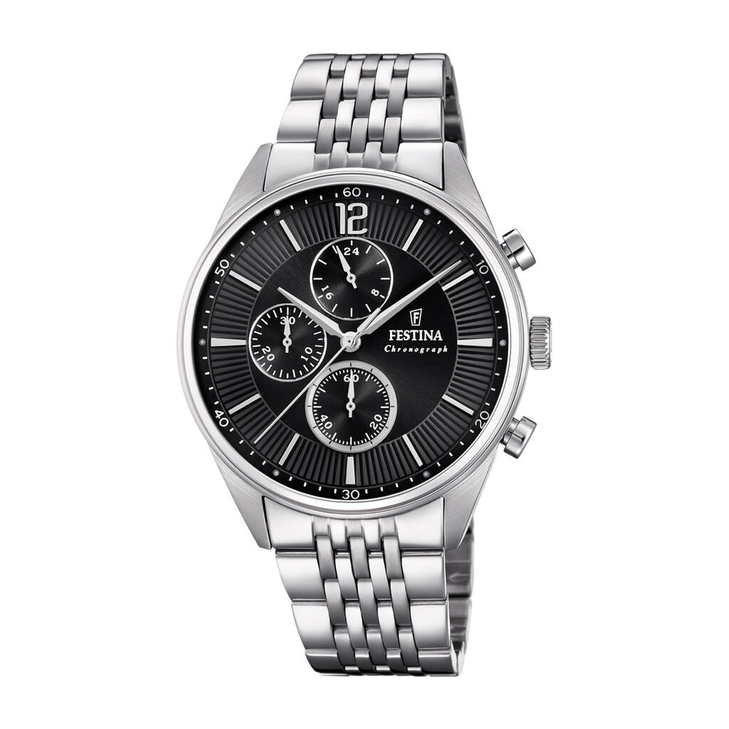 Montre Festina Timeless Chronograph Noir - Montres Homme | Histoire d&rsquo;Or