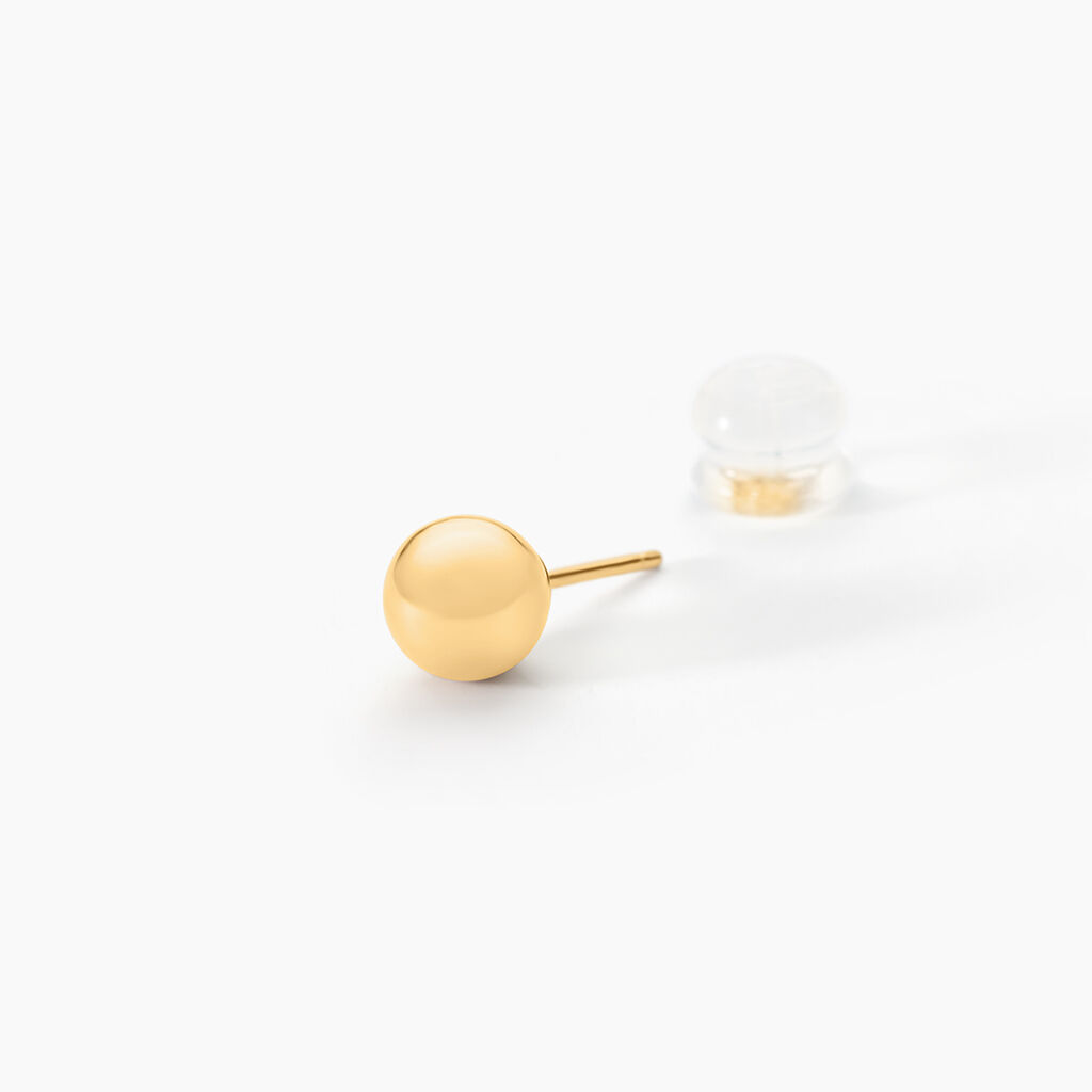 Boucles D'oreilles Puces Fidelia Boule Or Jaune - Clous d'oreilles Femme | Histoire d’Or