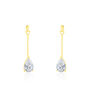 Boucles D'oreilles Pendantes Goutte Or Jaune Oxyde De Zirconium