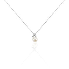 Collier Sathine Argent Blanc Perle De Culture Et Oxyde De Zirconium - Colliers fantaisie Femme | Histoire d’Or