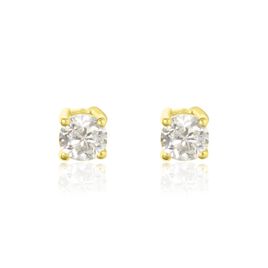 Boucles D'oreilles Puces Victoria Or Jaune Diamant - Clous d'oreilles Famille | Histoire d’Or