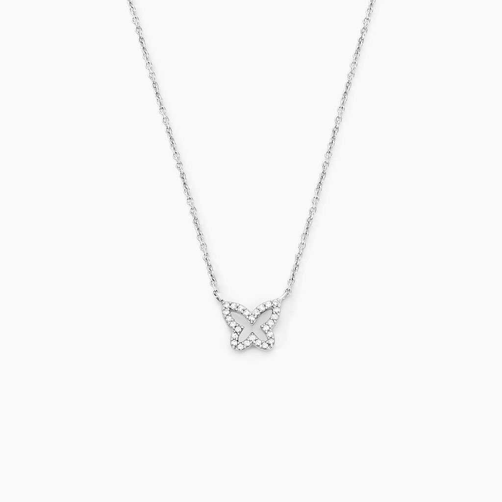 Collier Gladys Argent Blanc Oxyde De Zirconium - Colliers fantaisie Femme | Histoire d’Or