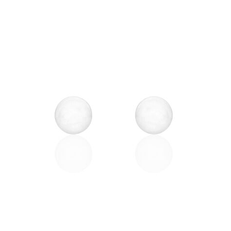 Boucles D'oreilles Puces Orbe Argent Blanc C&eacute;ramique - Boucles d'oreilles fantaisie Femme | Histoire d&rsquo;Or