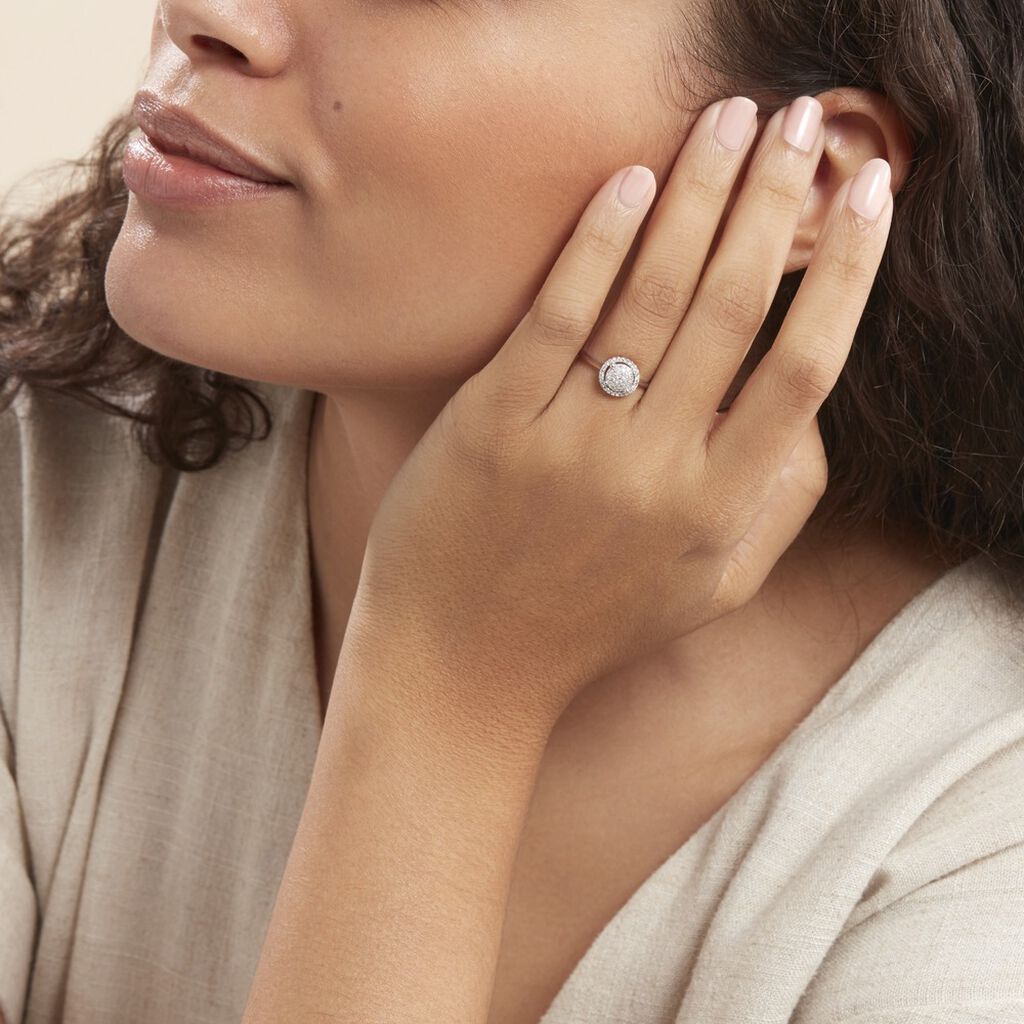 Bague Soleil D'hiver Or Blanc Diamant Divers - Bagues avec pierre Femme | Histoire d’Or