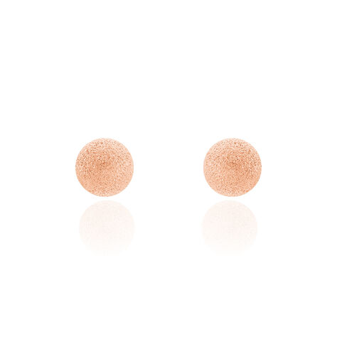 Boucles D'oreilles Puces Fidelia Boule Sablee Or Rose - Clous d'oreilles Femme | Histoire d’Or