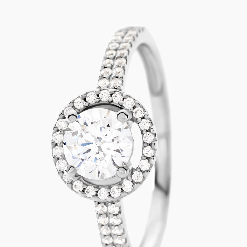 Bague Stelila Or Blanc Oxyde De Zirconium - Bagues solitaires Femme | Histoire d’Or