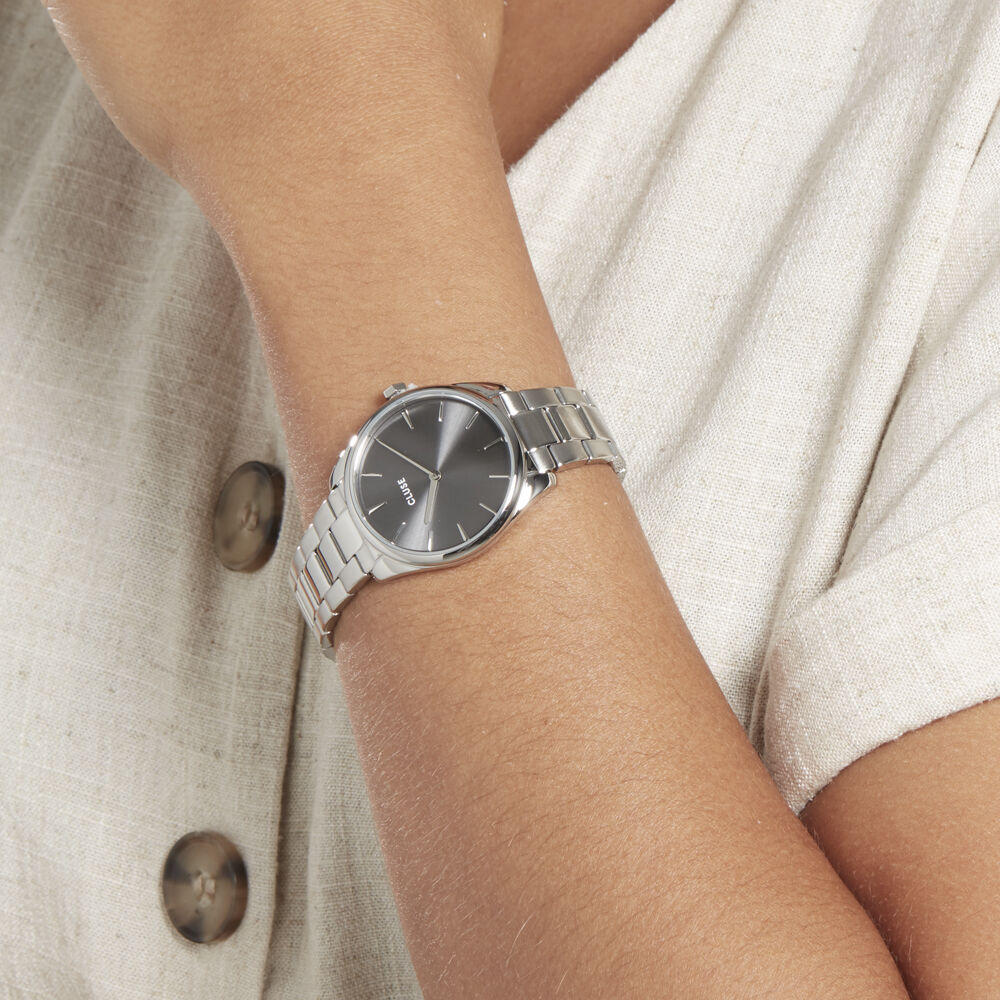 Montre Cluse Aravis Chrono Mesh - Silver/Dark Blue/Silver CW0101502004 Bleu  nuit | Montres and Co