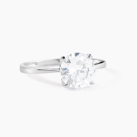 Bague Solitaire Abriel Or Blanc Oxyde De Zirconium - Bagues solitaires Femme | Histoire d&rsquo;Or