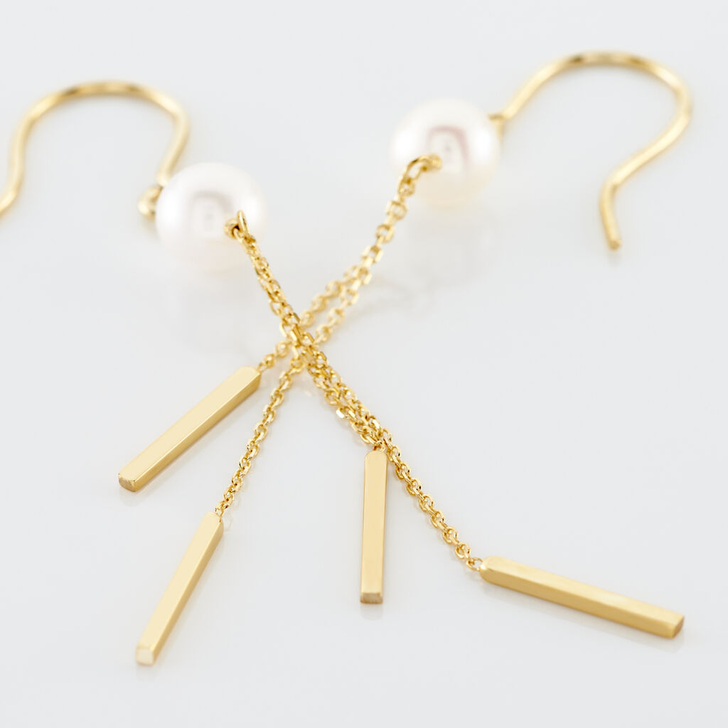 Boucles D'oreilles Pendantes Salman Or Jaune Perle De Culture - Boucles d'oreilles pendantes Femme | Histoire d’Or