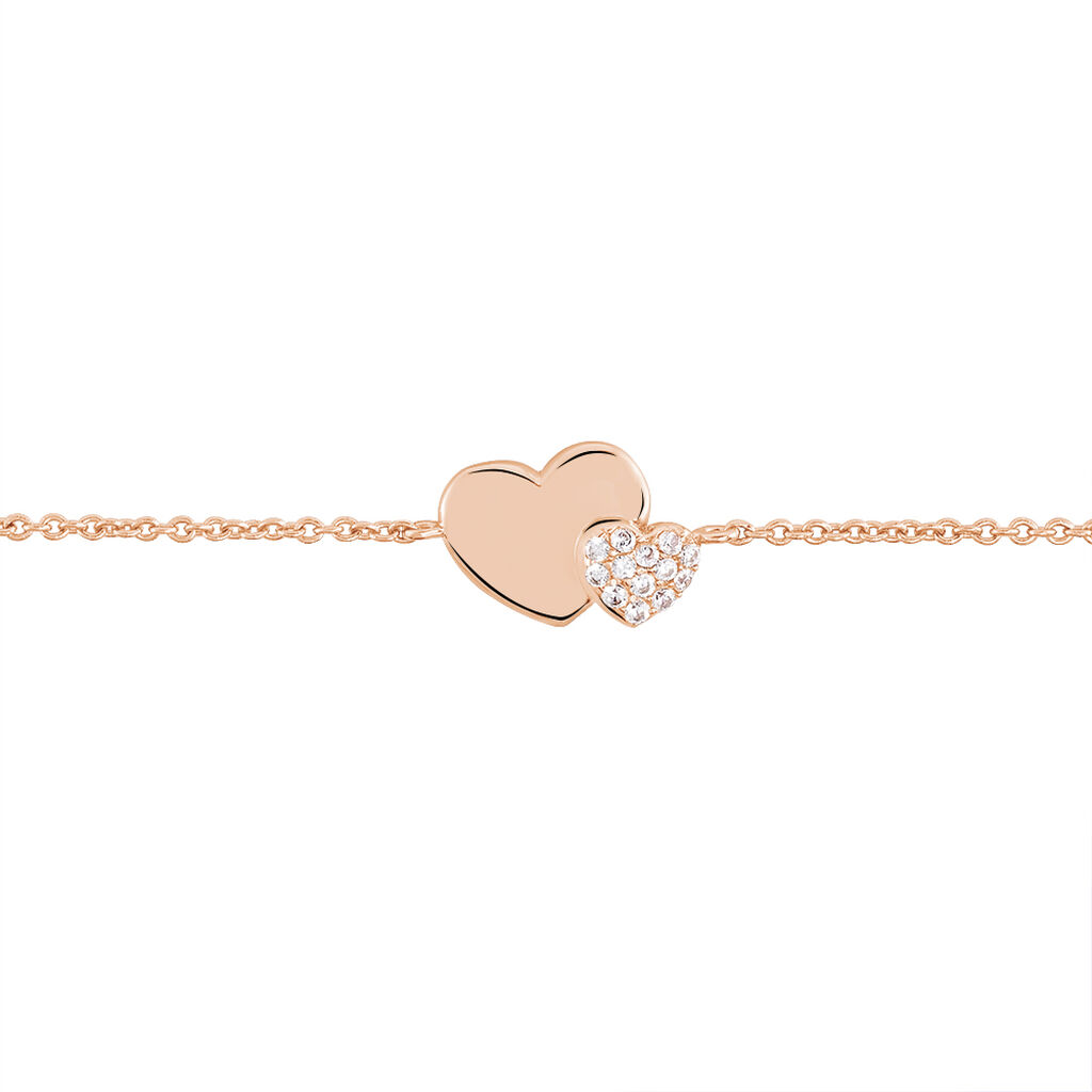 Bracelet Flamen Argent Rose Oxyde De Zirconium - Bracelets Coeur Femme | Histoire d’Or