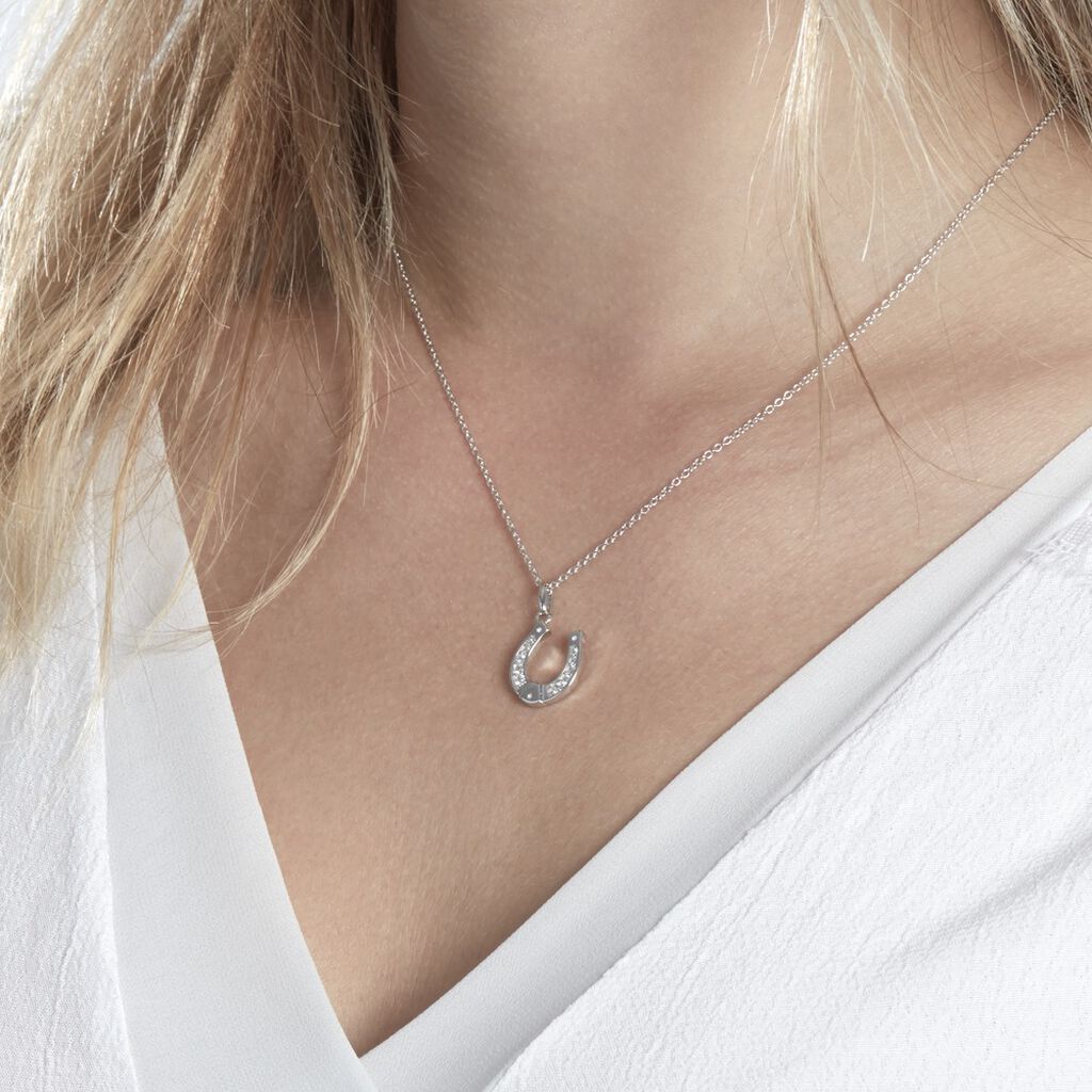 Collier Argent Blanc Centaures Oxyde De Zirconium - Ras de cou Femme | Histoire d’Or
