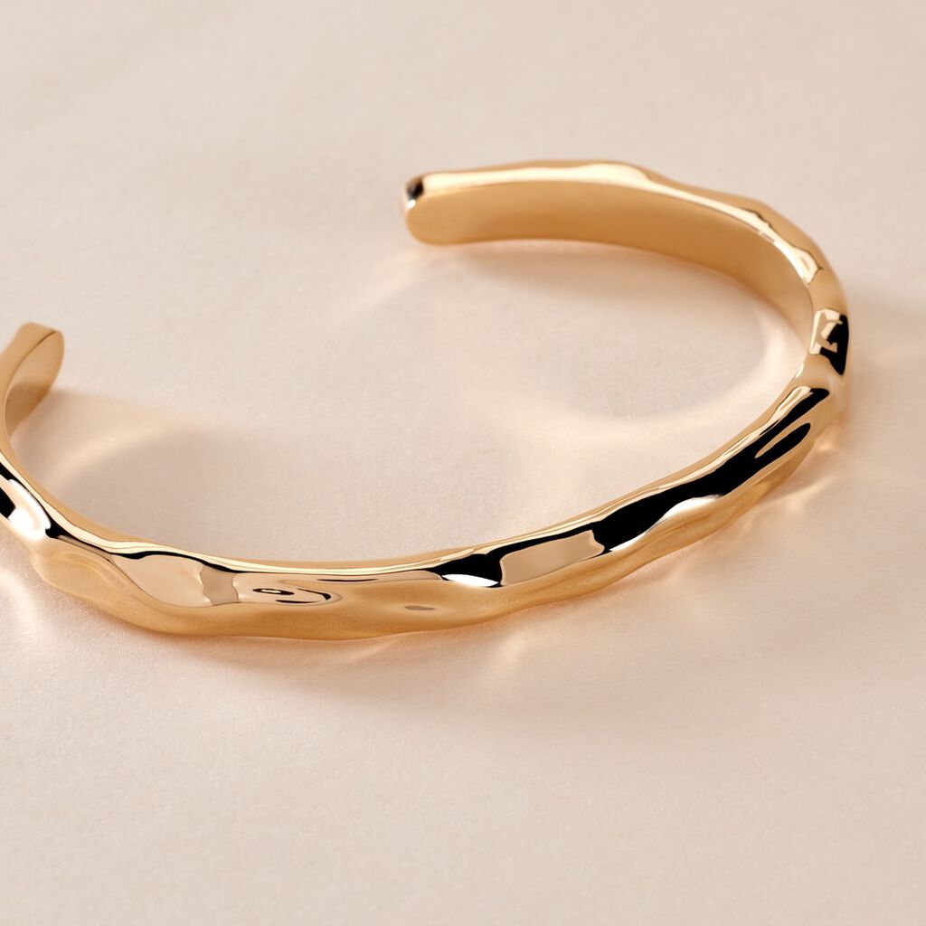 Bracelet Jonc Organic Plaqu&eacute; Or Jaune - Bracelets joncs Femme | Histoire d&rsquo;Or