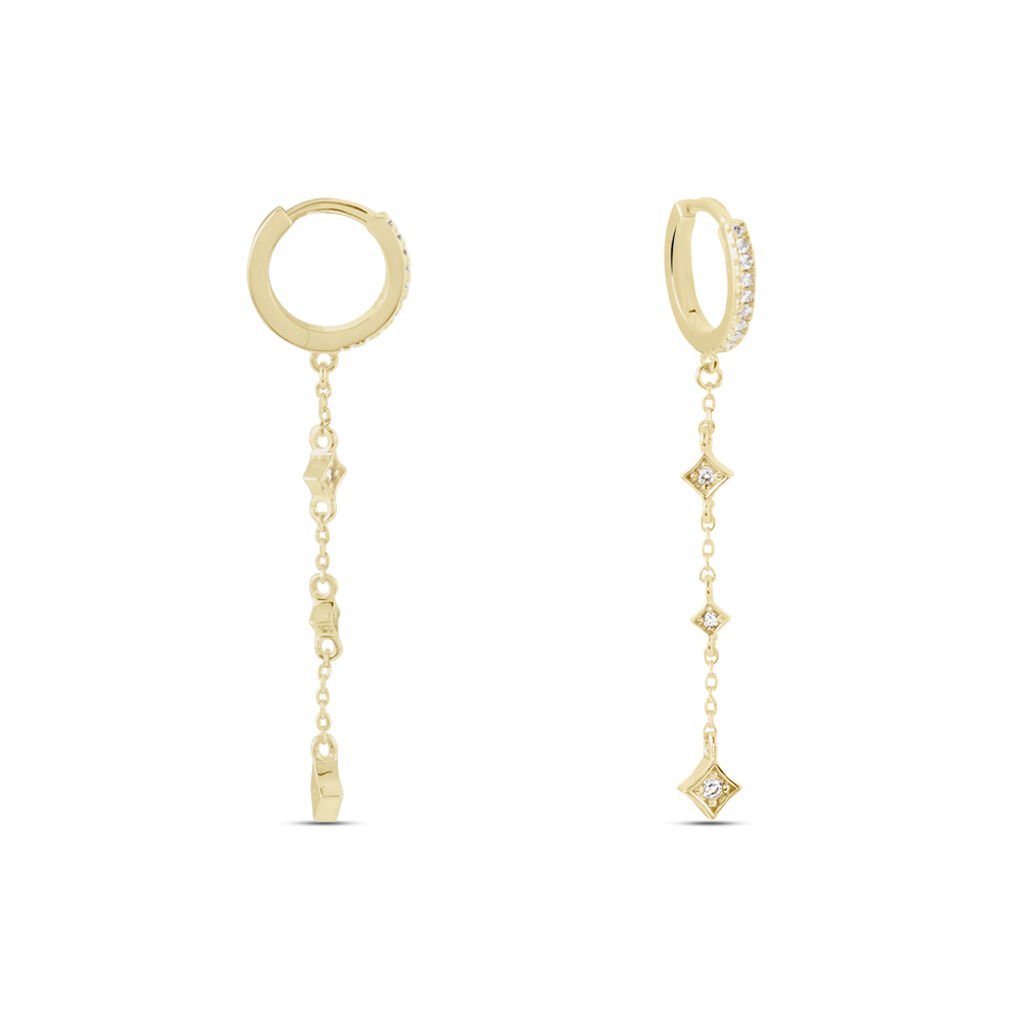 Créoles Linheave Plaqué Or Jaune Oxyde De Zirconium - Boucles d'oreilles créoles Femme | Histoire d’Or