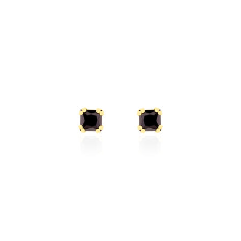 Boucles D'oreilles Puces Doreen Carre Or Jaune Oxyde De Zirconium - Clous d'oreilles Femme | Histoire d’Or