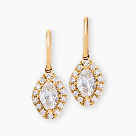 Boucles D'oreilles Icone Or Jaune Diamants - Boucles d'oreilles pendantes Femme | Histoire d&rsquo;Or