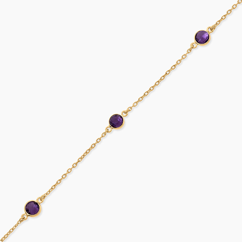 Bracelet Cressida Argent Dor&eacute; A L'Or 750/1000 Am&eacute;thyste - Bracelets Femme | Histoire d&rsquo;Or