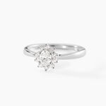 Bague Or Blanc Mysie Diamants Synth&eacute;tiques - Bagues solitaires Femme | Histoire d&rsquo;Or