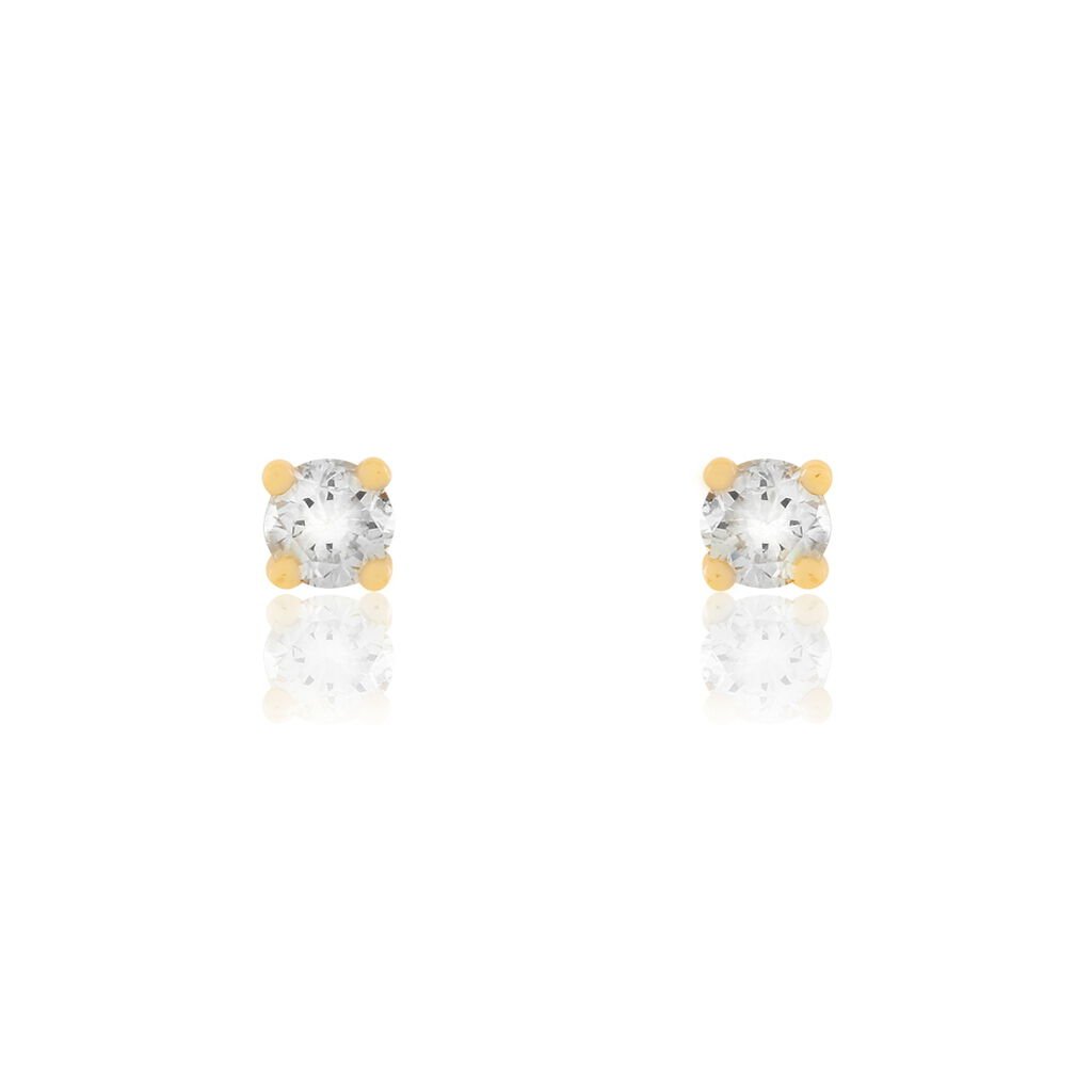 Boucles D'oreilles Puces Clavie Or Jaune Diamant - Clous d'oreilles Femme | Histoire d&rsquo;Or
