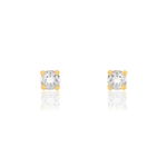 Boucles D'oreilles Puces Clavie Or Jaune Diamant - Clous d'oreilles Femme | Histoire d&rsquo;Or