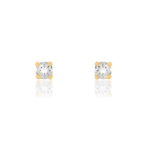 Boucles D'oreilles Puces Clavie Or Jaune Diamant - Clous d'oreilles Femme | Histoire d&rsquo;Or