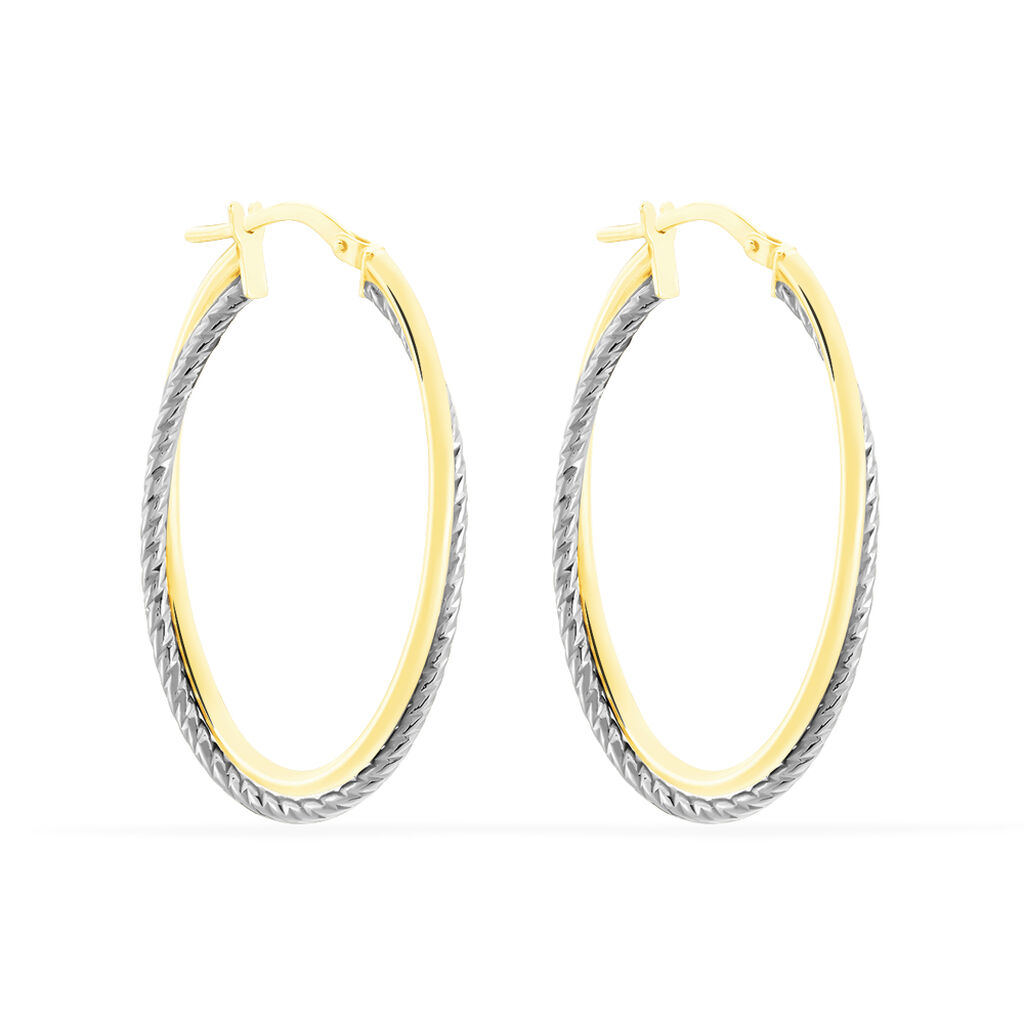 Créoles Maelia Or Bicolore - Boucles d'oreilles créoles Femme | Histoire d’Or