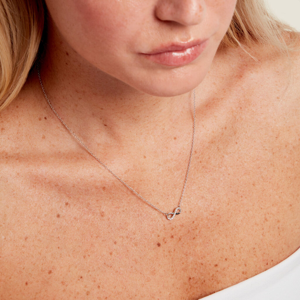 Collier Filipe Argent Blanc Oxyde De Zirconium - F&ecirc;te des m&egrave;res Femme | Histoire d&rsquo;Or