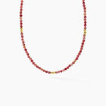 Collier Cyclades Argent Jaune Rhodonite - Ras de cou Femme | Histoire d&rsquo;Or
