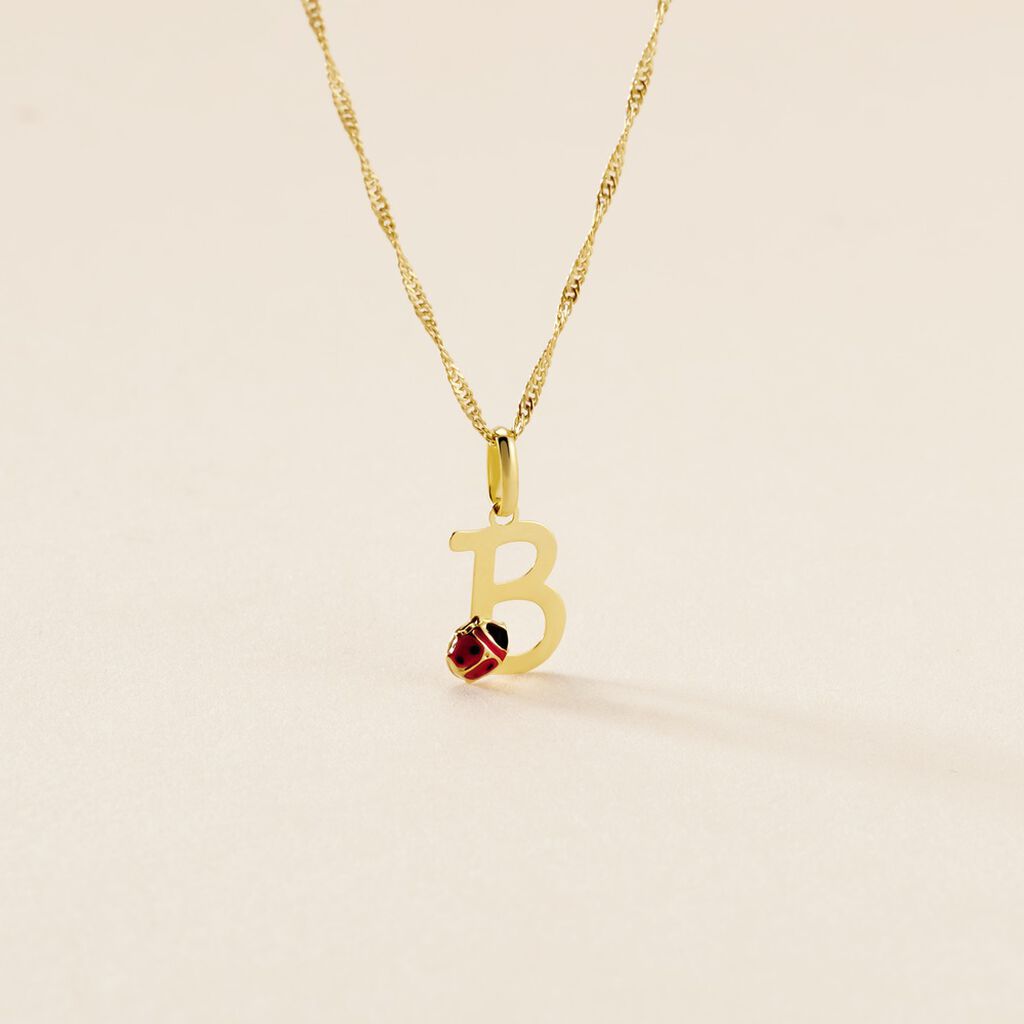 Pendentif Helidie Coccinelle Lettre Or Jaune - Pendentifs Enfant | Histoire d&rsquo;Or