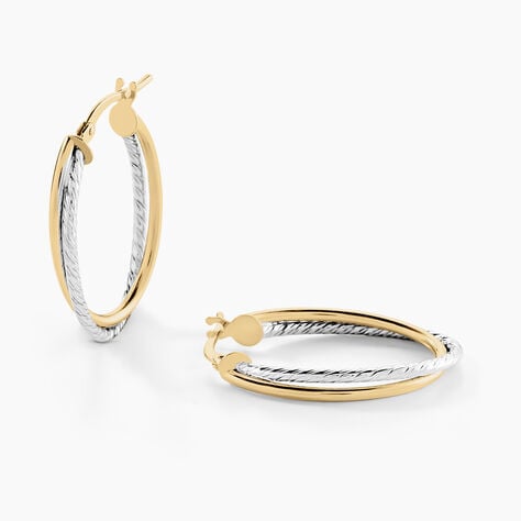 Cr&eacute;oles Maelia Or Bicolore - Boucles d'oreilles cr&eacute;oles Femme | Histoire d&rsquo;Or