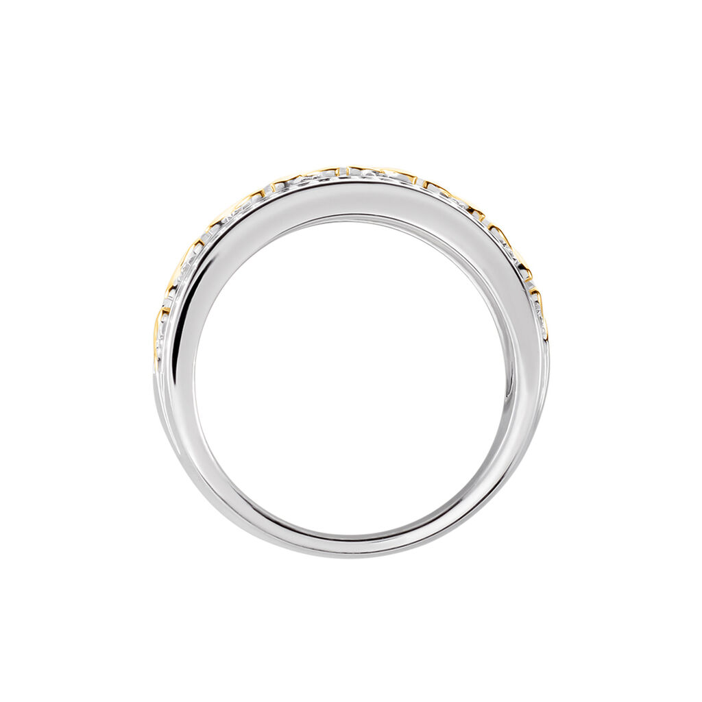 Bague Rome Argent Bicolore Oxyde De Zirconium - Bagues avec pierre Femme | Histoire d&rsquo;Or