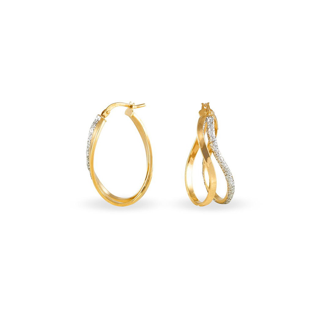 Créoles Ianis Or Bicolore - Boucles d'oreilles créoles Femme | Histoire d’Or