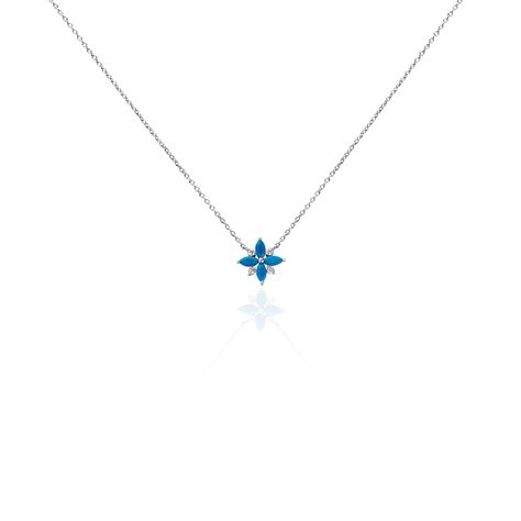 Collier Bleubirds Argent Blanc Turquoise Oxyde De Zirconium - Colliers fantaisie Femme | Histoire d’Or