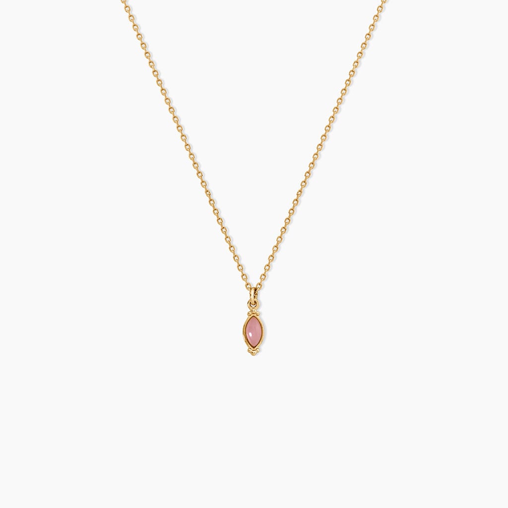 Collier Vintage Love Plaqu&eacute; Or Jaune Pierre D'Imitation - Bijoux avec pierres Femme | Histoire d&rsquo;Or