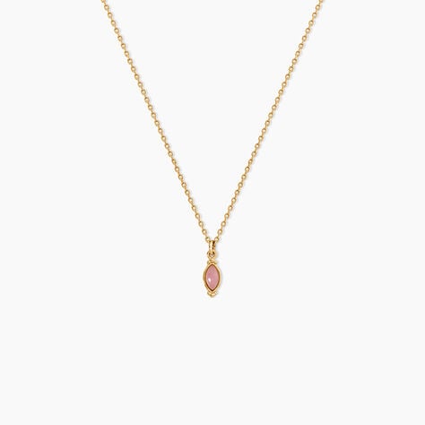 Collier Vintage Love Plaqu&eacute; Or Jaune Pierre D'Imitation - Bijoux avec pierres Femme | Histoire d&rsquo;Or
