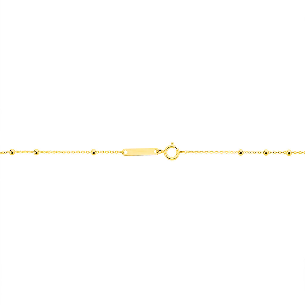 Collier Evelina Croix Maille Boule Or Jaune - Pendentifs Baptême Famille | Histoire d’Or