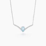 Collier Marlene Or Blanc Topaze Et Oxyde De Zirconium - Colliers Femme | Histoire d&rsquo;Or