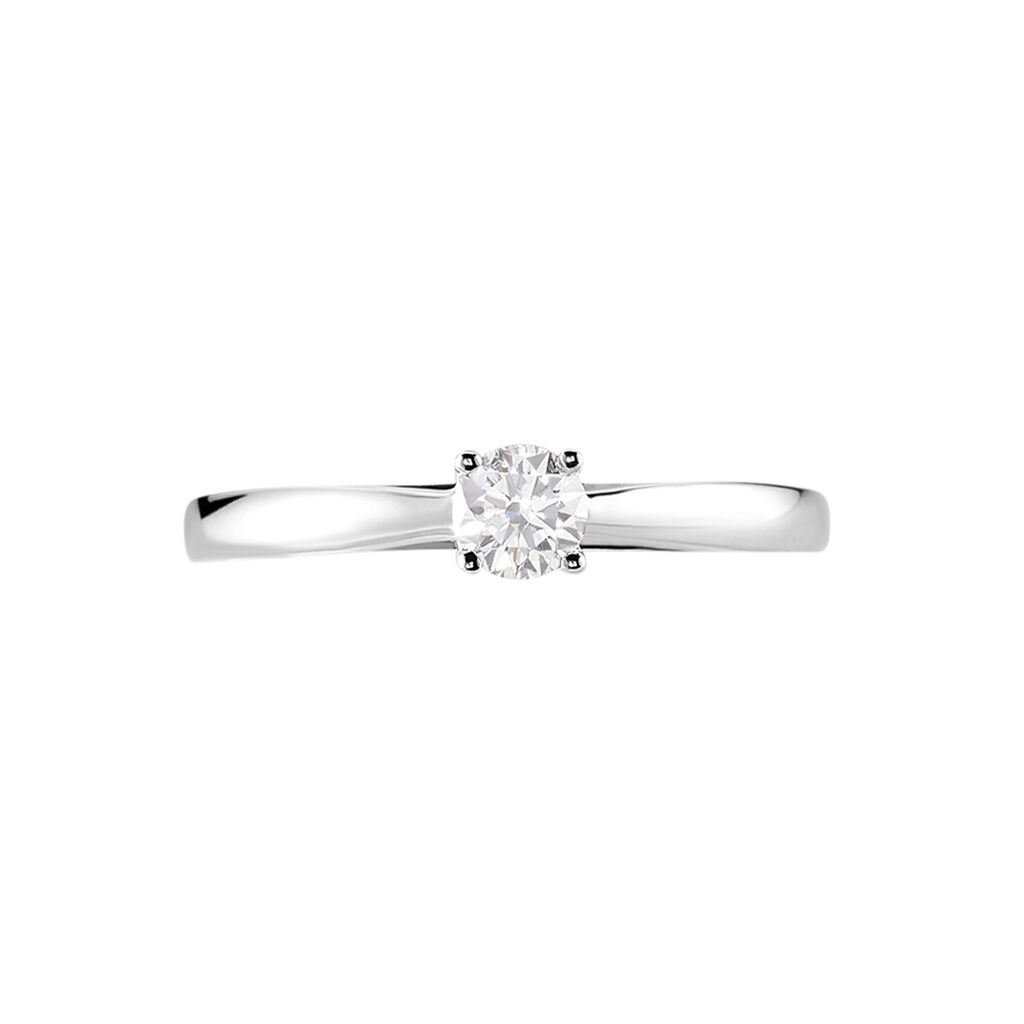 Bague Solitaire Iris Or Blanc Diamant - Bagues solitaires Femme | Histoire d’Or